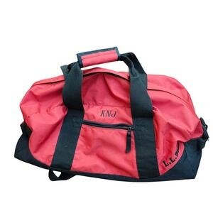 L.L.Bean Vtg Duffle Bag Travel Gym Carry On Red‎ Black USA adventure Gear Medium
